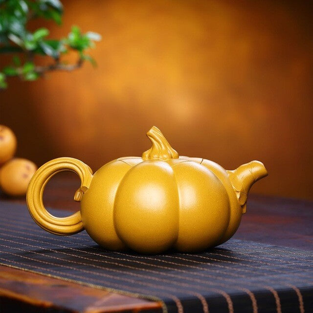 Pumpkin Shape Master Tea Pot Marked Handmade Pot Classical 14 Infuser Holes New