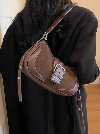 Women's Classic Vintage Handbag Leather Shoulder Bag Halfmoon Shaped Retro Gift