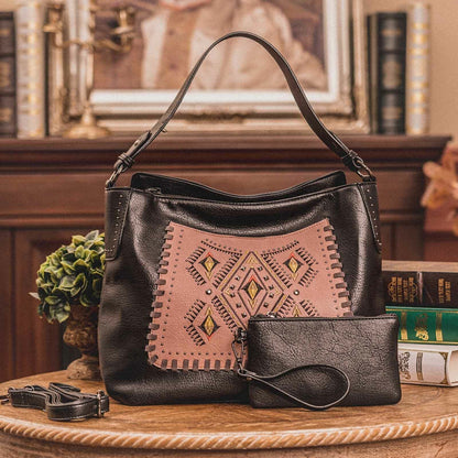 Celela Women Concealed Carry shoulder Bag Hand bag Embroidered Studs Wallet Tote
