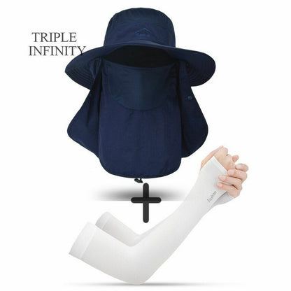 Summer Large Bucket Hat Foldable Breathable Hiking Fishing Camping 10*56-60 CM