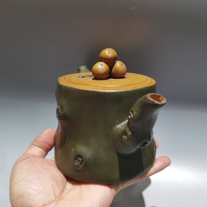 Chinese Yixing Zisha Clay Handmade Exquisite Teapot（树桩壶 底款：蒋蓉）