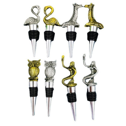 Wine Stoppers Animal Flamingo Octopus Mermaid Owl Bottle Cork 10-11cm Metal Zinc