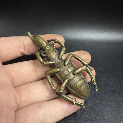 Solid Brass Weevil Figurine Insect Decor Tea Pet Copper Art