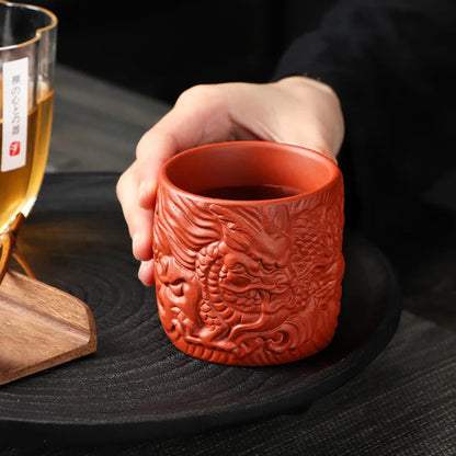 Purple Clay Dragon Phoenix Master Cup Kung Fu Tea-tasting Cup Household Tea Cup