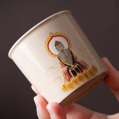 Noctilucent Design Chinese Porcelain Tea Cup Ceramic Buddha Style Master Cup New