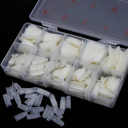 Nail Capsule 500Pcs Acrylic Transparent Artificial Full Cover Nails Tip Manicure