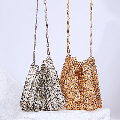 Luxury Bag Metal Sequins Chain Woven Bag Clutch Shoulder Handbag Bag 19*11*1 CM
