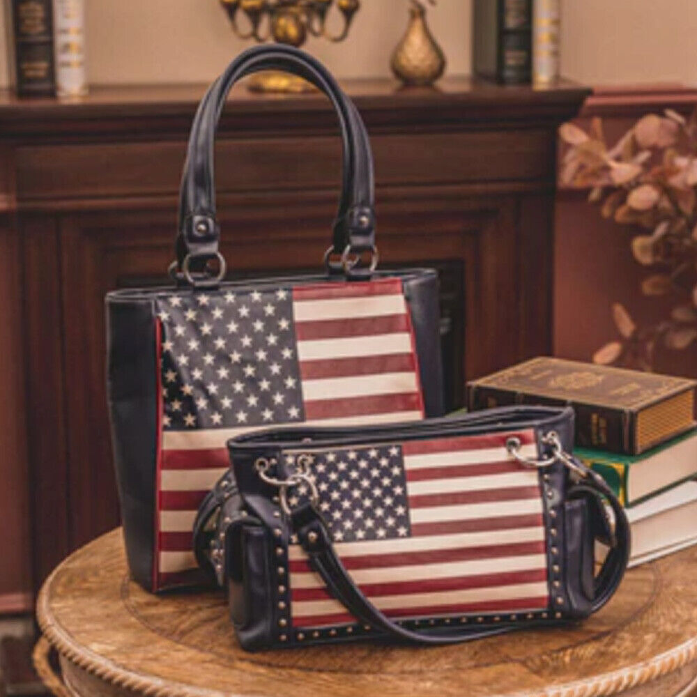 American Flag Stars and Stripes Crossbody Handbag Women Purse Shoulder Bag