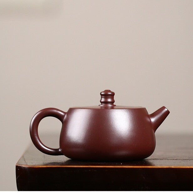 Full Handmade Tea Pot Dezhong Pot Marked True Yixing Zisha Purple Grit Clay New