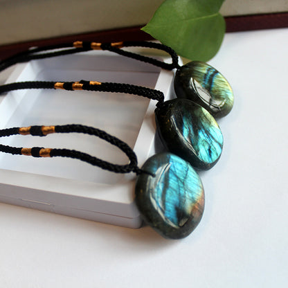 3~5cm Natural Labradorite Pendant Crystal Necklace Healing Stone Necklace Charm