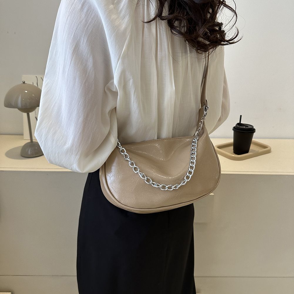 Chain Shoulder Bags Handbags Crossbody Synthetic Leather Underarm Shopper Purses