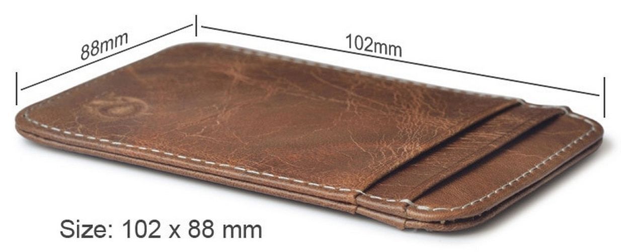 Leather Thin Mini Card Wallet Card Case Cash Change Pack Pocket 102 * 68 mm Bag