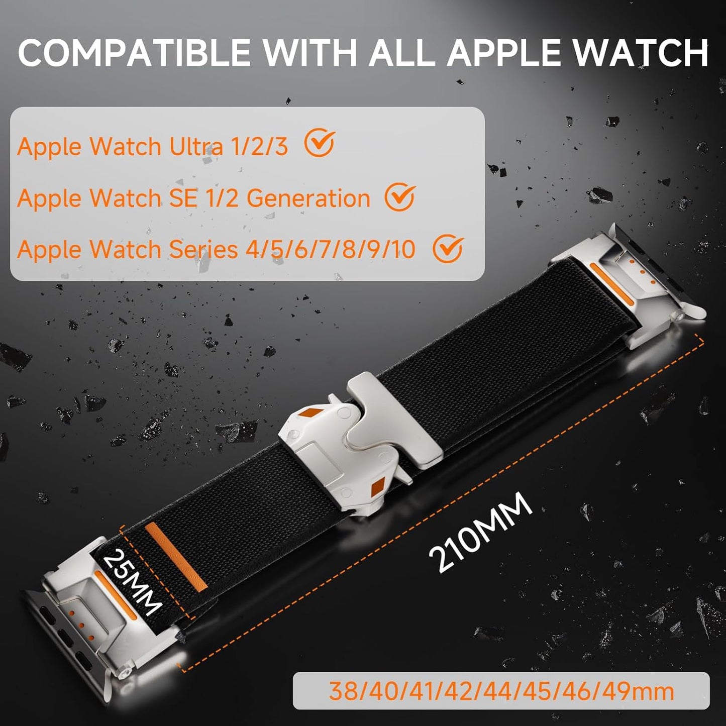 Men Fabric Nylon Stretchy Band for Apple Watch Ultra 3/2 Bands, 49Mm 46Mm 45Mm 4