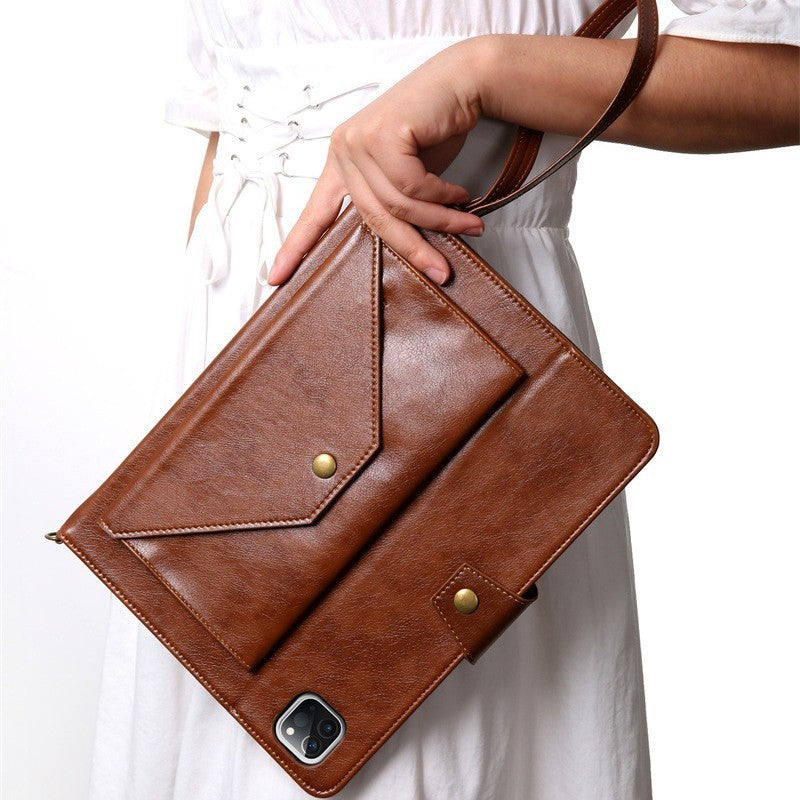 Leather Case with Crossbody Strap for iPad Air 11"/ 10th/11th/12th/13th/Samsung