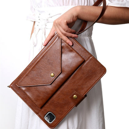 Leather Case with Crossbody Strap for iPad Air 11"/ 10th/11th/12th/13th/Samsung