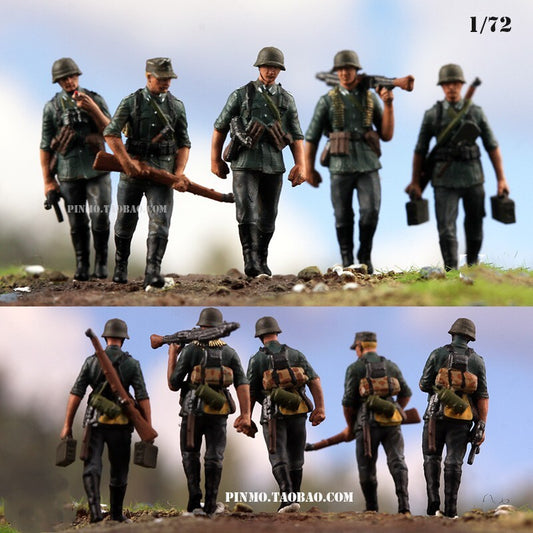 1/72 German Marching Group 5 Soldier Finished Model