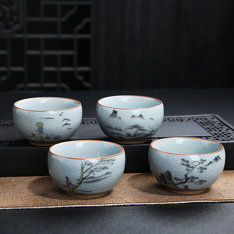 Master Cup Crackle Glaze Ruyao Craft Porcelain Tea Cup Chinese Kungfu Cup 95ml