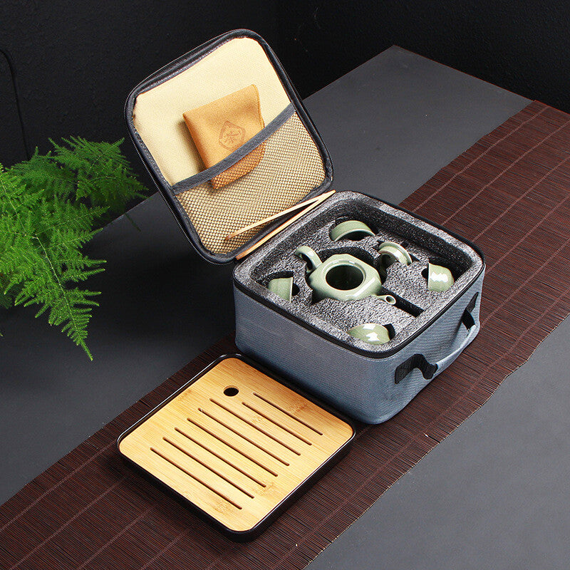 Sold At A Loss Travel Tea Set With Portable Bag Porcelain Tea Set Towel Tool New