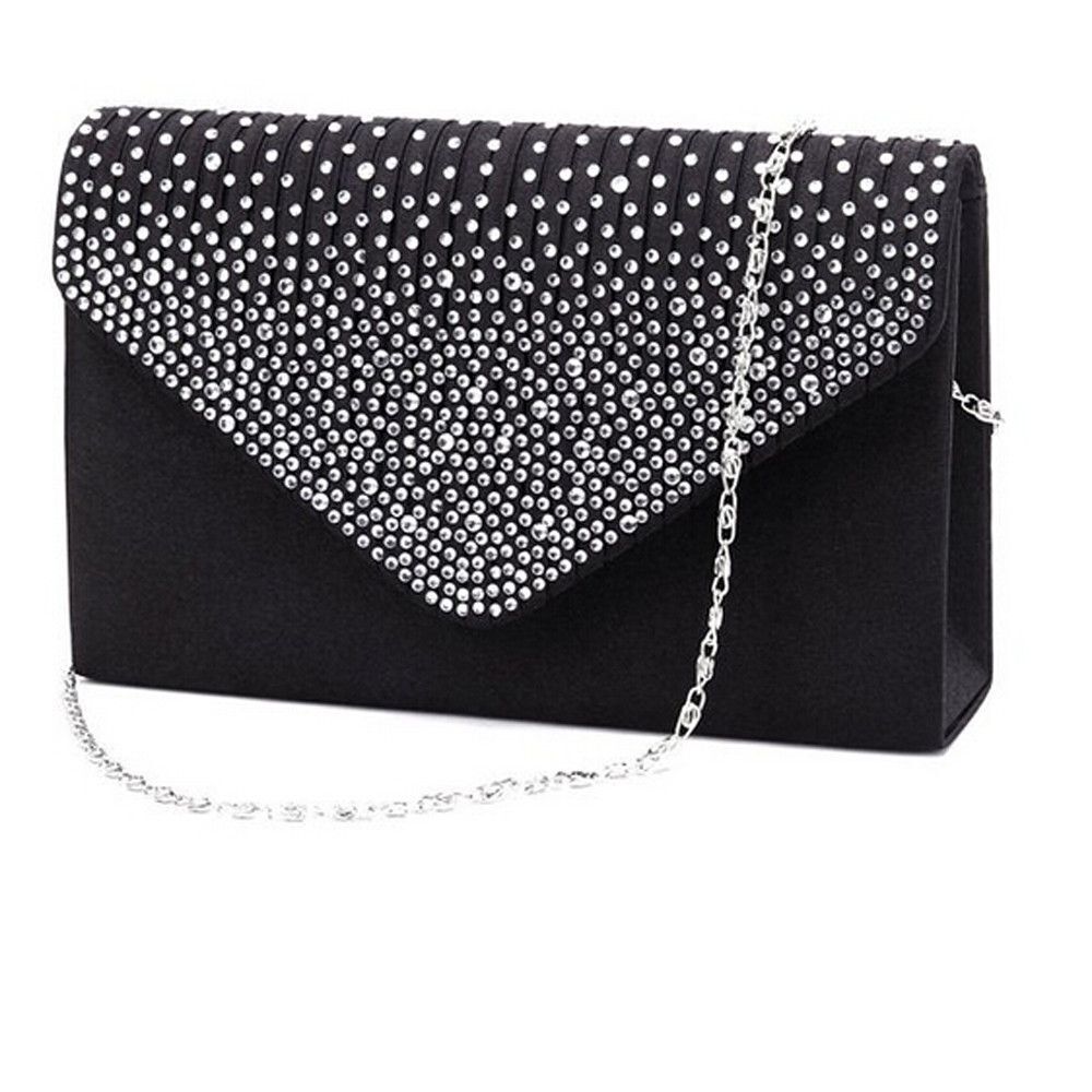Shoulder Bag Masonry Ladies Satin Clutch Shiny Handbag Wedding Bag Fashion Women