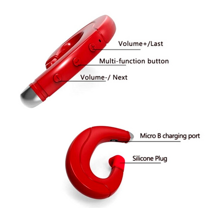 Wireless Bluetooth 5.0 Earpiece Noise Cancelling Headset Ear Hook
