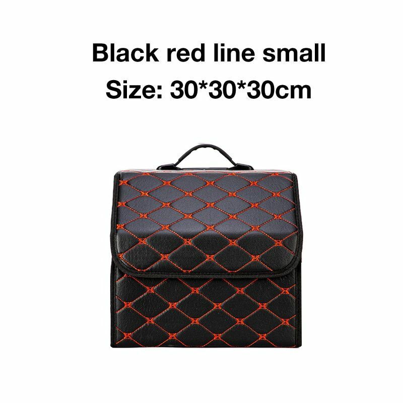 Car Trunk Storage Organizer Bag PU Leather Box Folding Stowing Tidying SUV Broad