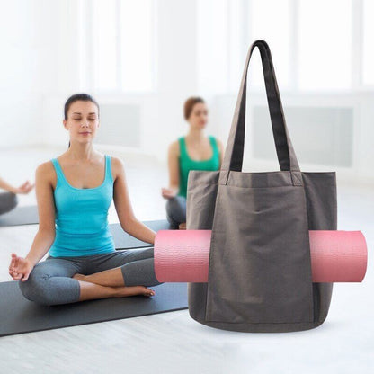 Women Yoga Mat Bag Shopping Handbag Canvas Gym Training Sports Shoulder Bags
