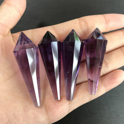 Natural Amethyst Pendant single pointed column spiritual 1pc