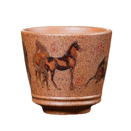 Handmade Tea Cup Chinese Real Yixing Zisha Master Cup 170ml Horse Pattern Mug