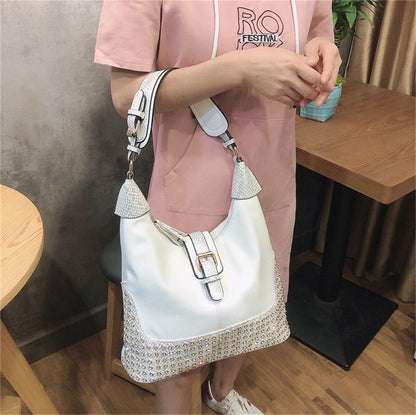 Rhinestone Shoulder Handbags Large Bag Design Diamond Studded Shoulder Purse 1PC