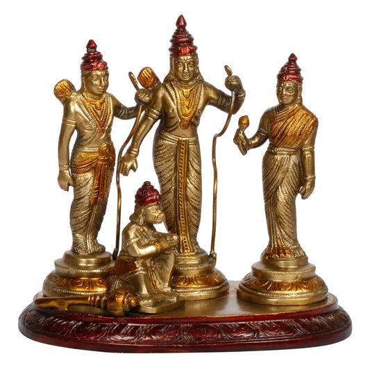Ram Darbar Lord Rama Sita Laxman Hanuman Brass Family Statue Figurine Sculpture
