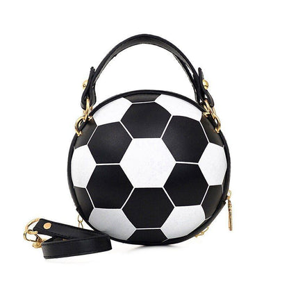 Ball Purse Shoulder Bag Crossbody Handbag Leather Pink Football Bag 16*16*8 CM