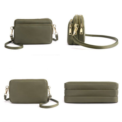 Nylon Medium Size Messenger Bag Fashion Shoulder Bag Purse Grey/Blue/Black/White