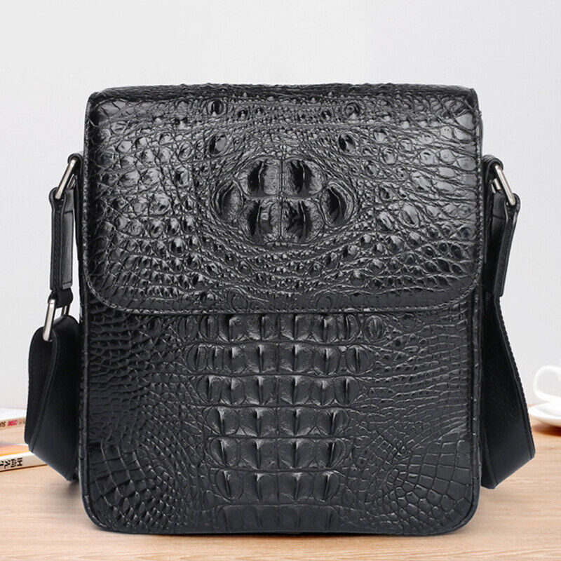 Handcrafted Nile Crocodile Skin Leather 10" Men's Luxury Shoulder/Messenger bags