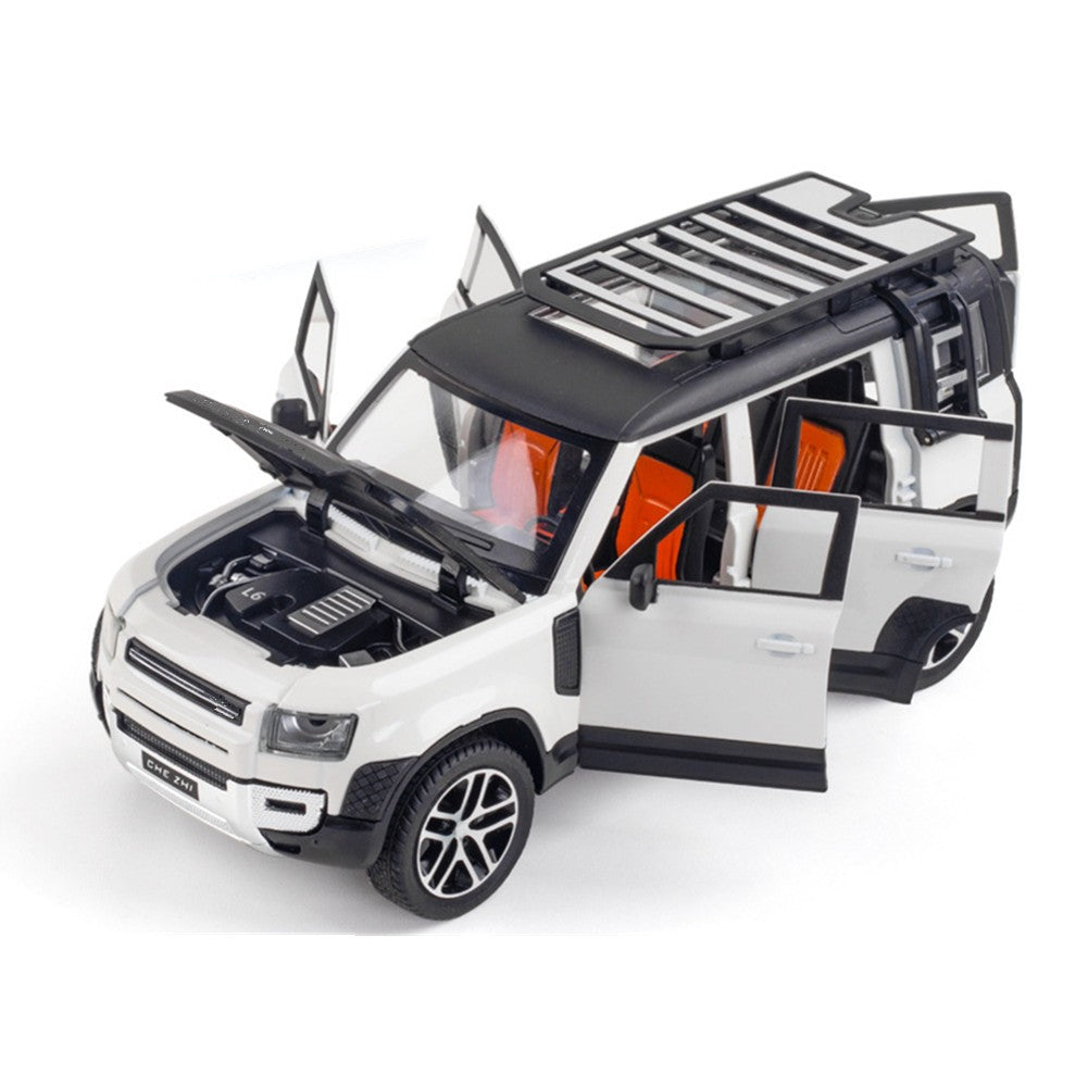 1/24 Sound&Light Model Pull-Back Car Toy Vehicle Collection Dislay White A
