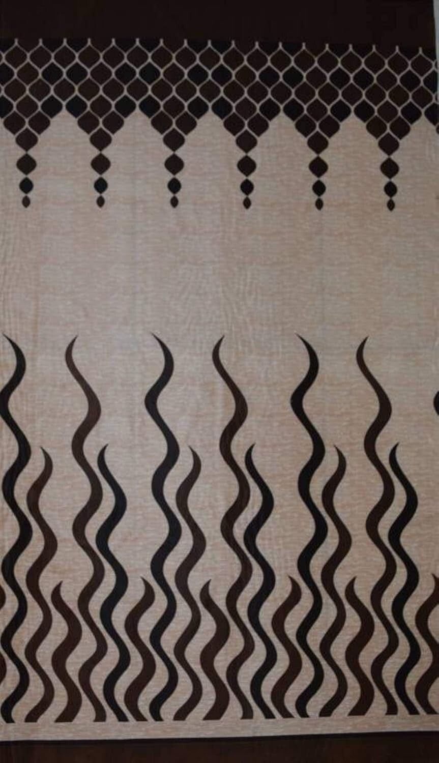 New 2 Pieces Eyelet Window Curtain Set 5 Feet Brown