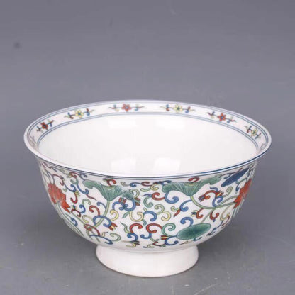 Chinese Porcelain Painted Lotus Pattern Porcelain Bowl