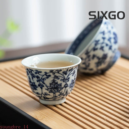 1Pc Chinese Blue and White Porcelain Teacup High-quality Ceramic Tea Cup Tea Set