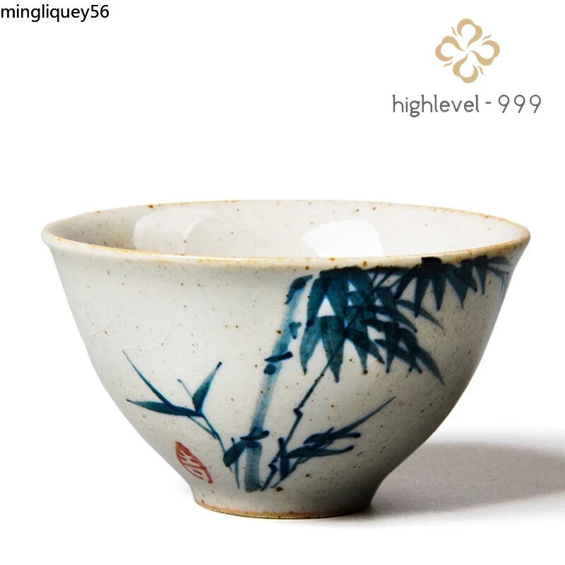 StyHand Painted Chinese Painting Bamboo Wine Cups Tea Cup Set Teaware For Tea
