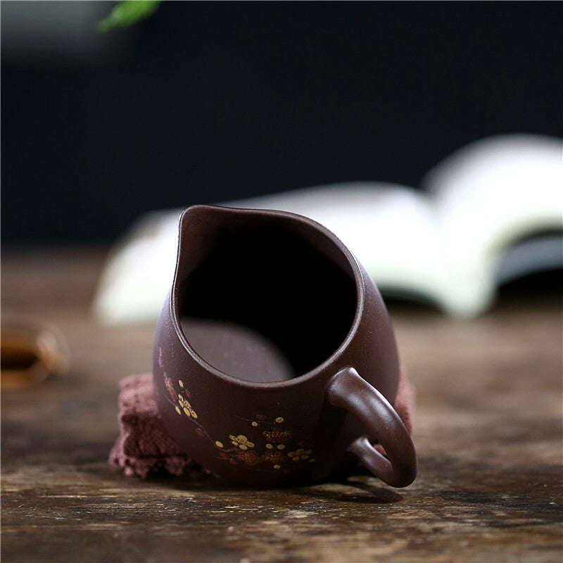 200ml Chinese Yixing Purple Clay Gongfu Teacup Handmade Plum Blossom Cup Tea Set