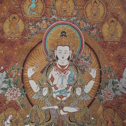 36 "Buddhist Tara Buddha Statue Tangka Silk Painting