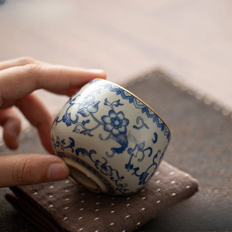 100ml Ru Kiln Ceramic Lotus Zen Tea Cup Tea-tasting Meditation Cup Master Cup