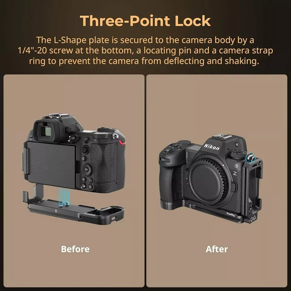 SmallRig L-Plate for Nikon Z 6III – Dual Arca-Swiss, Cold Shoe, Extendable