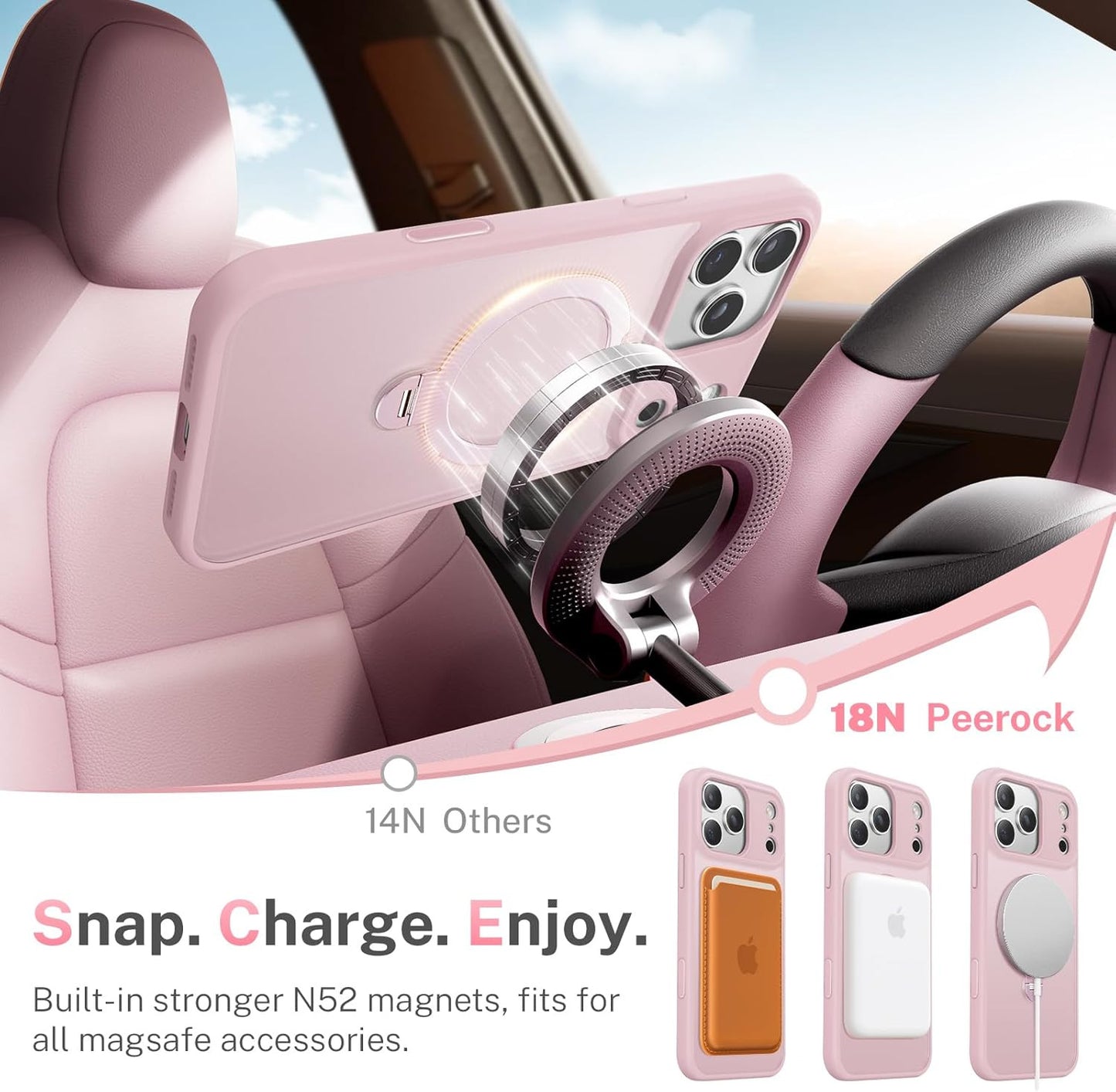 For Iphone 17 Pro Case: with 360° Spin Magnetic Stand, Camera Control Button, Fi