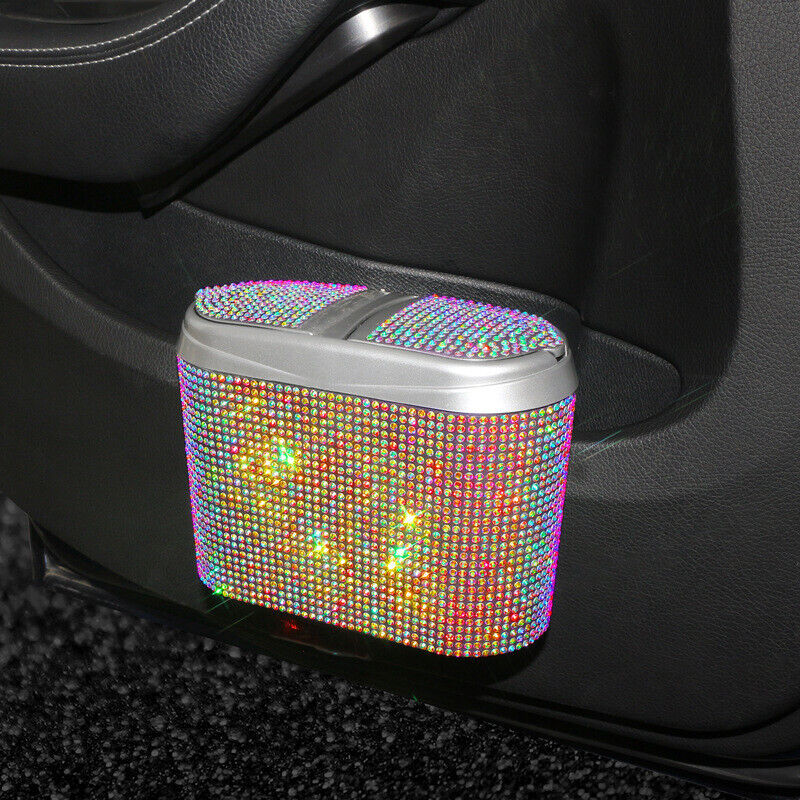 Car Van Trash Waste Bin Flip Case Rubbish Holder Auto Garbage Can Storage Box