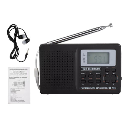 1Pc Portable Digital Radio LCD Display FM/AM/SW/MW Full Frequency Receiver