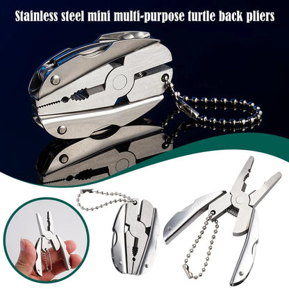 Portable Multi-Tool Pliers Combo Knife Bit ScrewDriver Keychain -Stainless Steel