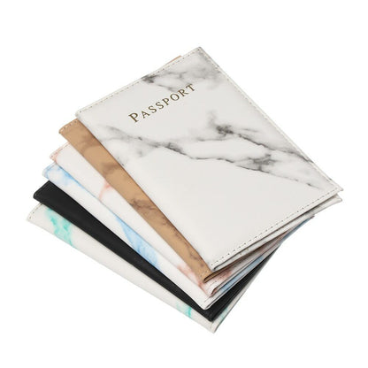 Colorful Marble Passport Cover Waterproof Passport Case Holder Travel Card Case