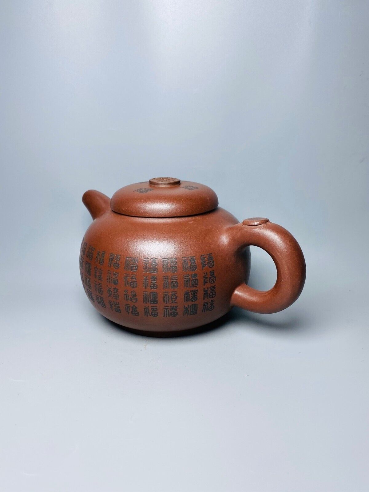 l-0Chinese Yixing Zisha Clay Handmade Exquisite Teapot （百福壶 底款：顾景舟）