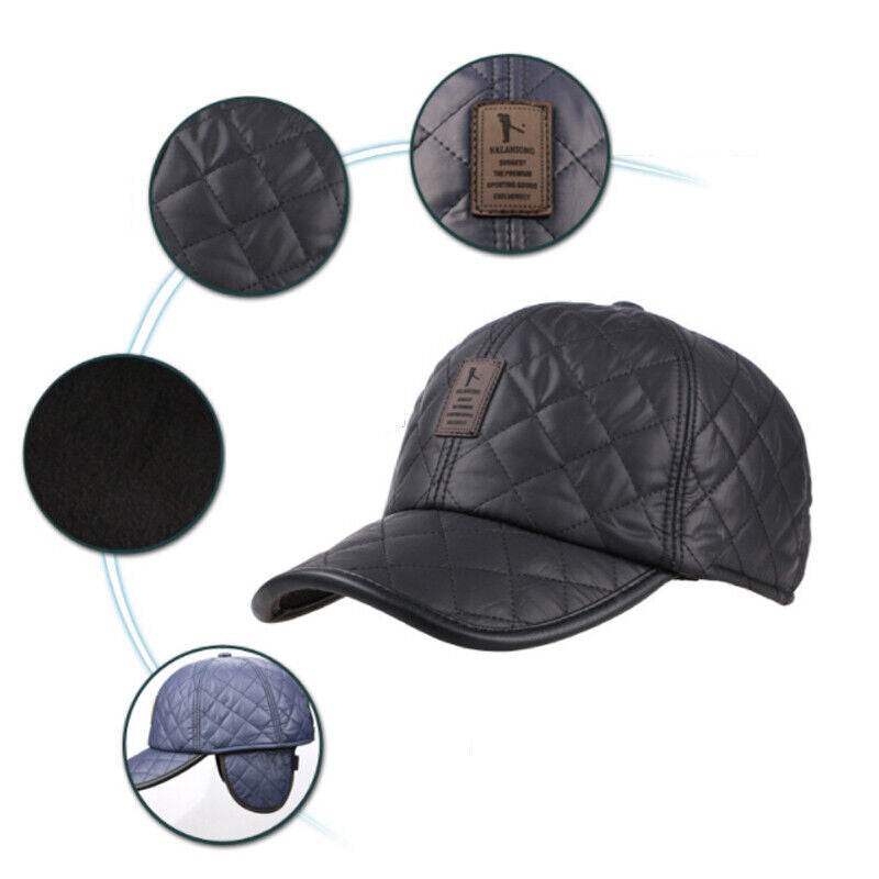 Casual Baseball Caps Warm Hats Sports Caps Bright Leather Casual Hats Men's Hats
