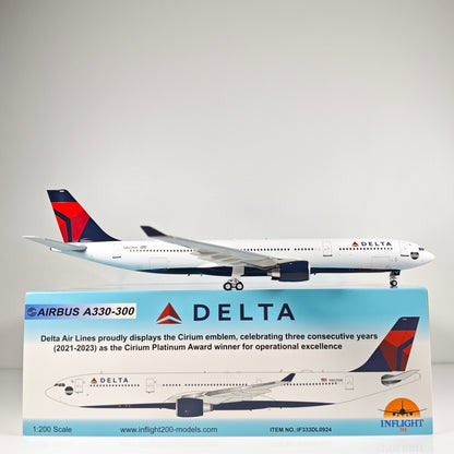 1:200 InFlight Delta Air Lines A330-300 N802NW Airplane Diecast Plane Model